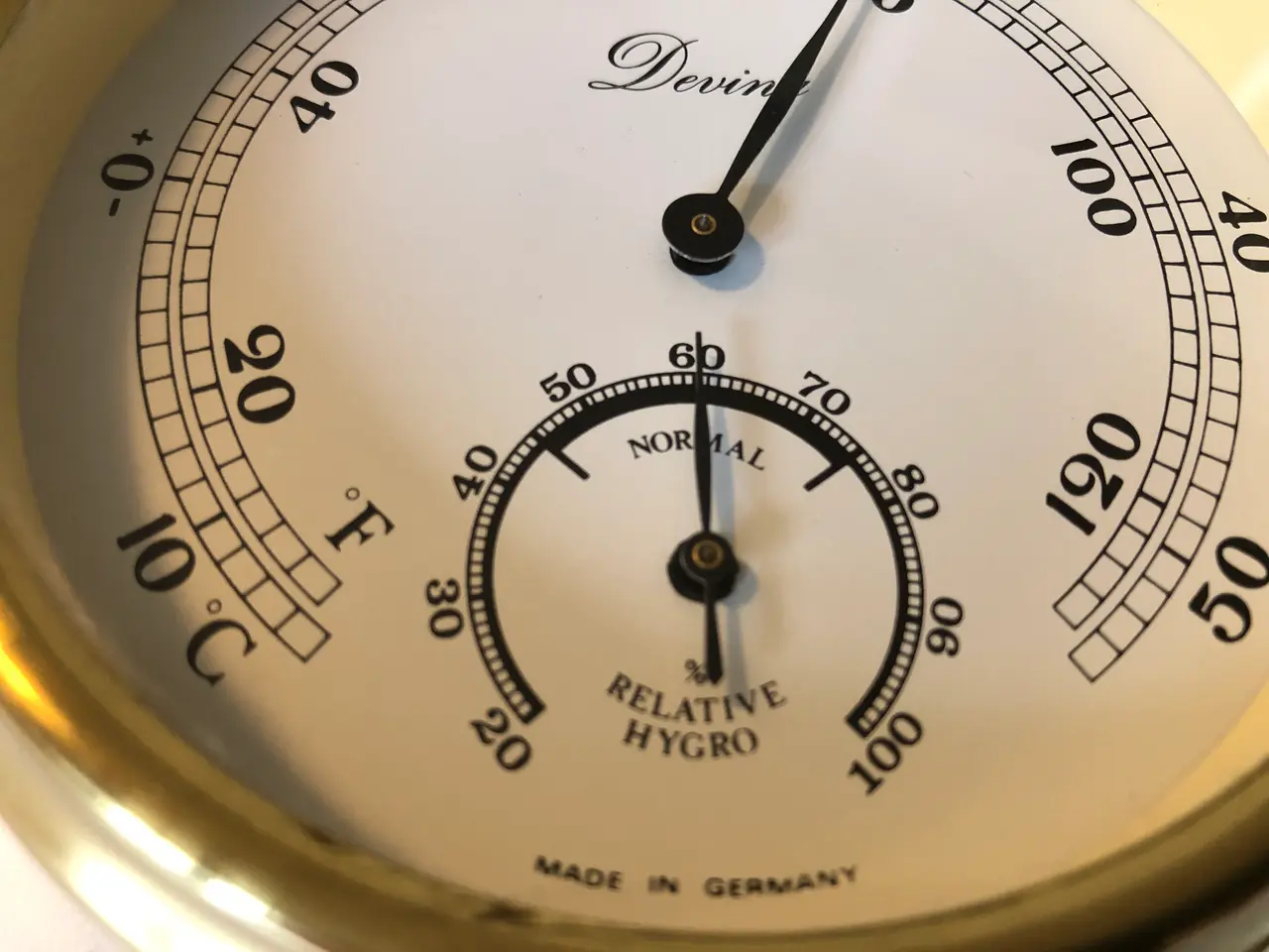Billede 4 - Devina termometer og hygrometer i messing