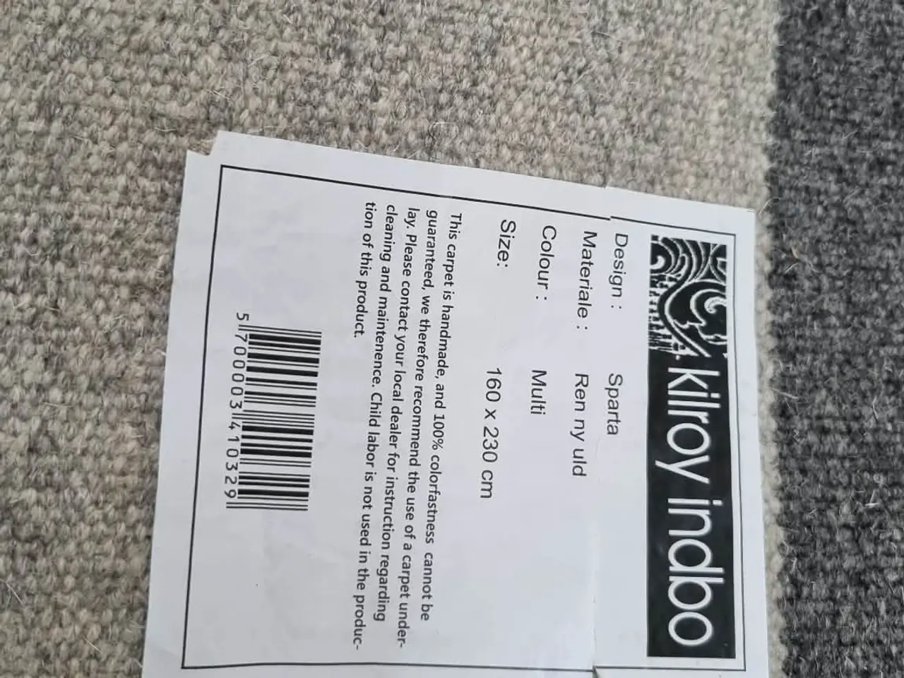 Billede 7 - Indbo Sparta uldtæppe 160 × 230 cm – 100 % ren ny