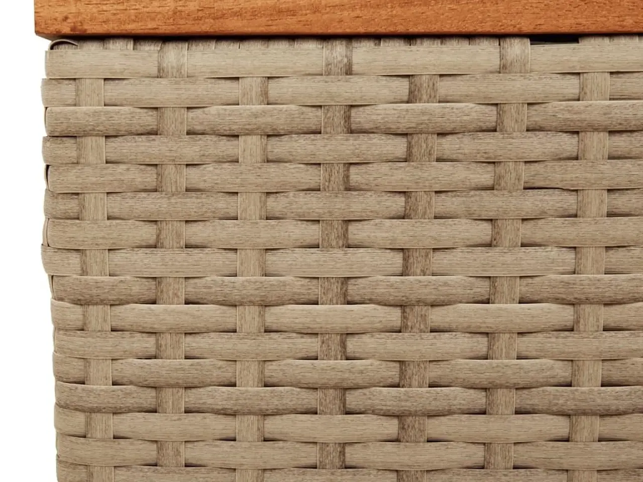 Billede 7 - Havebord 55x55x37 cm polyrattan og akacietræ beige