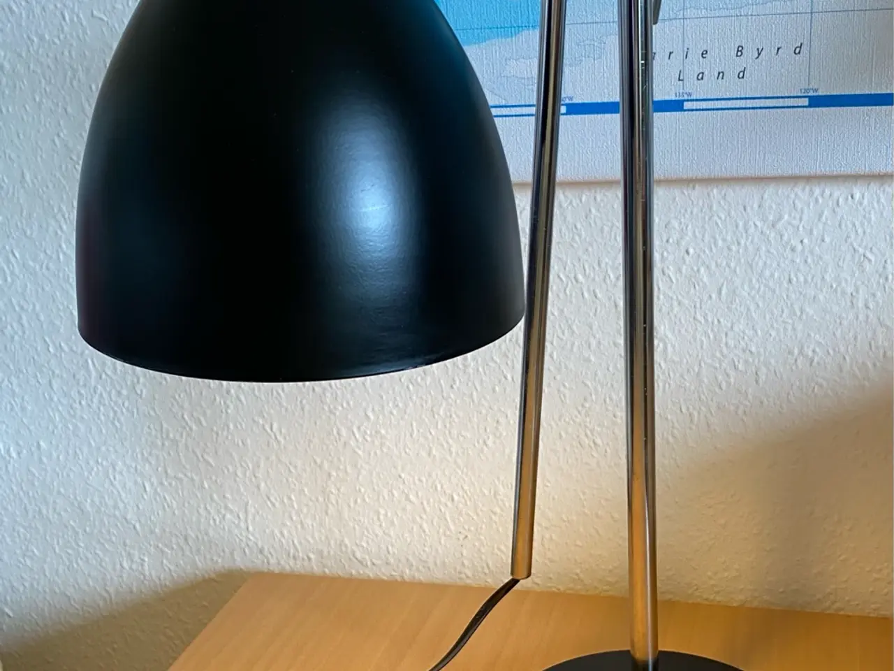 Billede 1 - Sort/krom bordlampe - skrivebordslampe,
