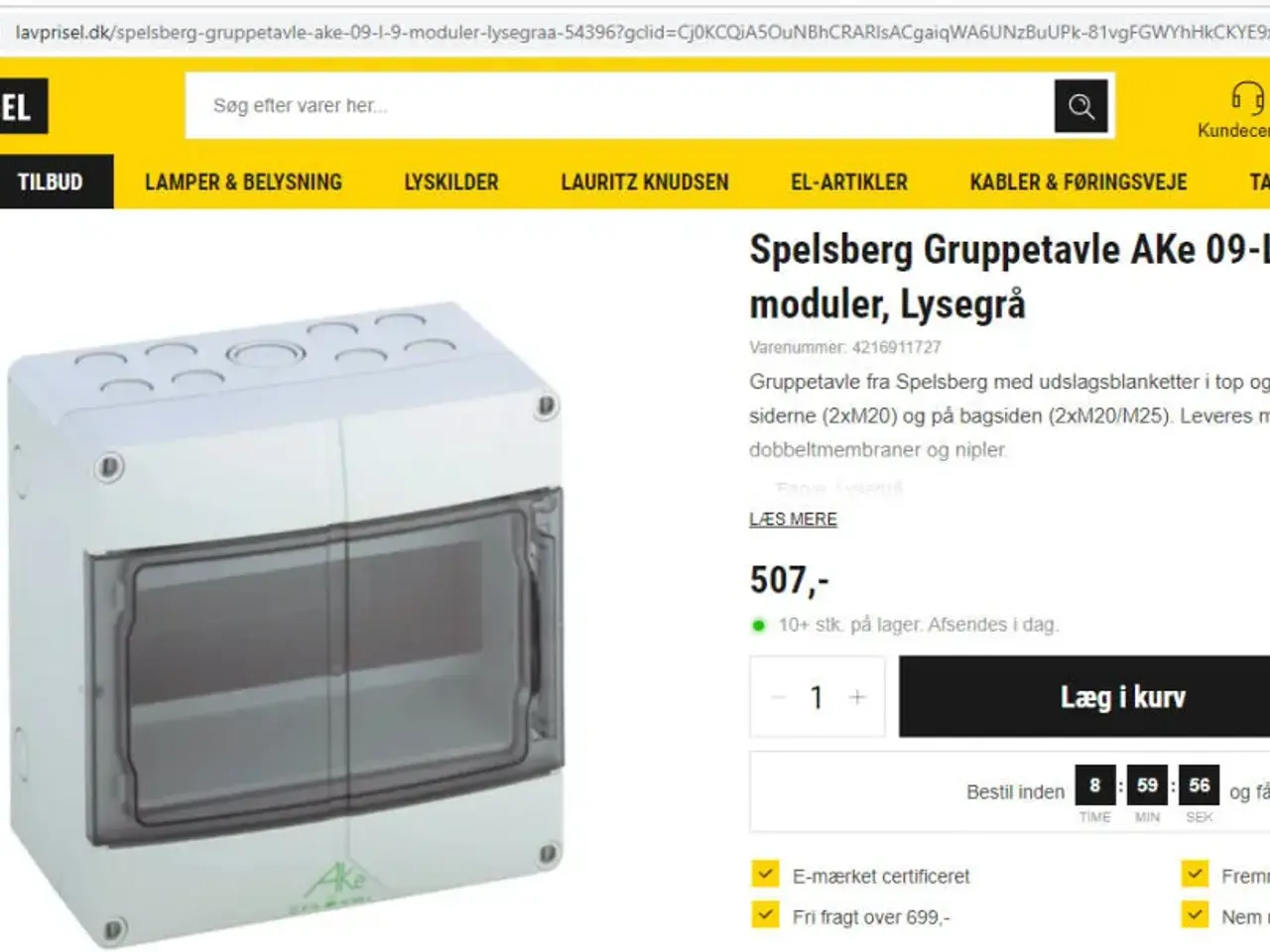 Billede 7 - Gruppetavle, el-tavle, Spelsberg AKE 12 moduler