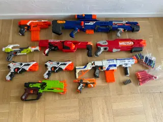 Stor samling Nerf guns sælges meget billigt