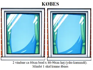 KØBES - 2 stk vinduer ca 80cm x 85cm