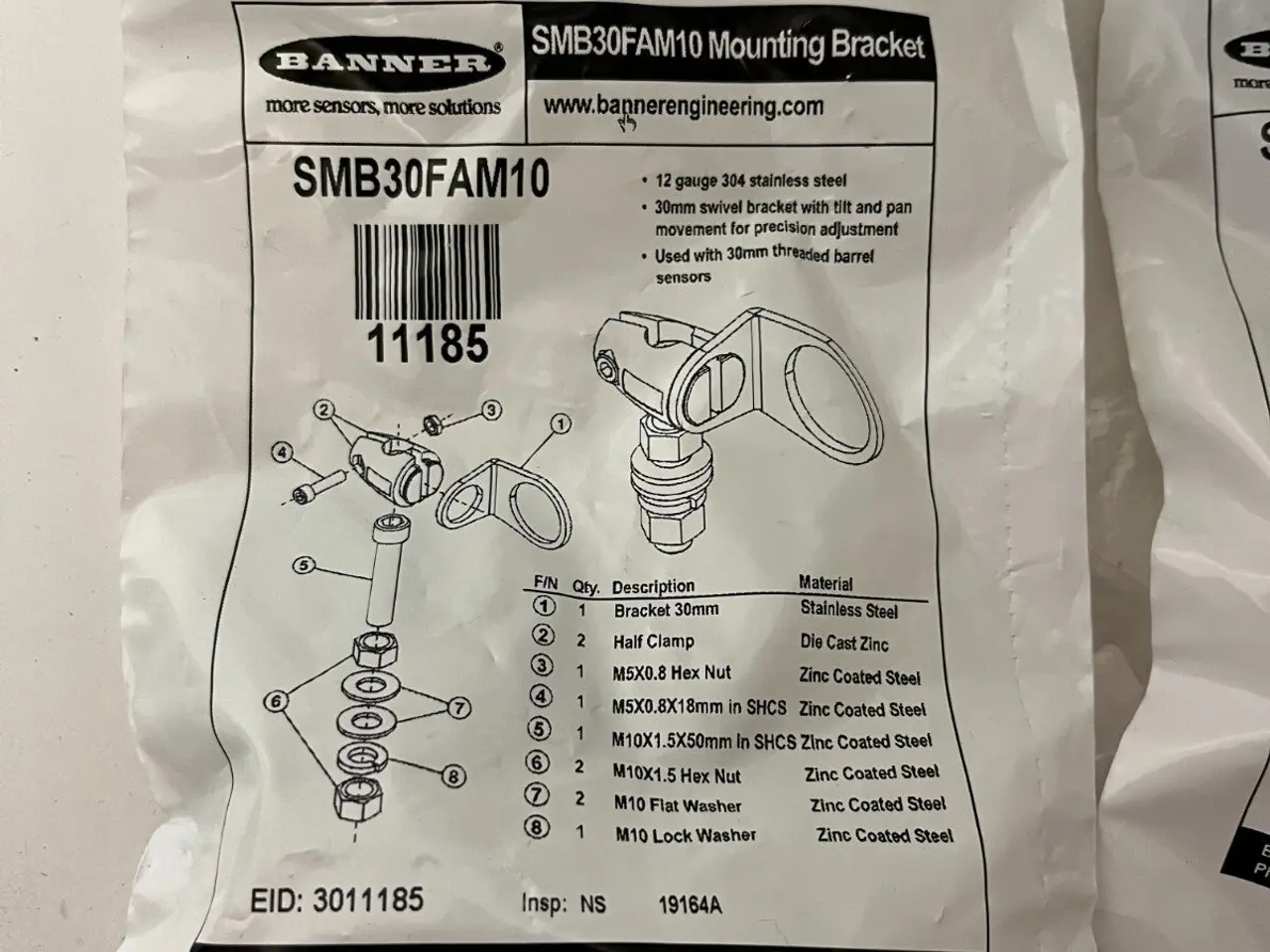 Billede 2 - Banner Engineering SMB30FAM10 Sensor Mounting - of
