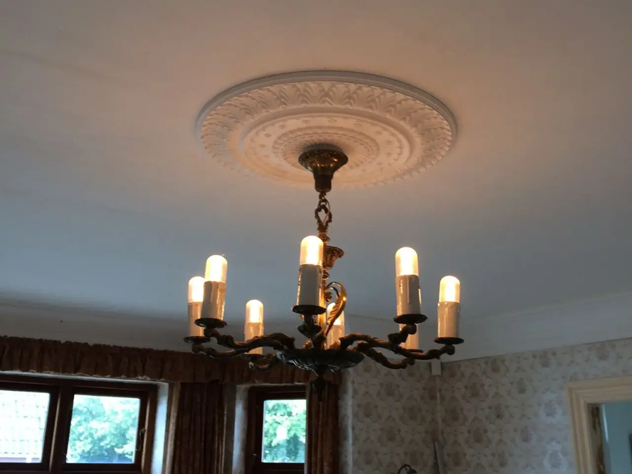 Billede 5 - 8 armet antik loftslampe