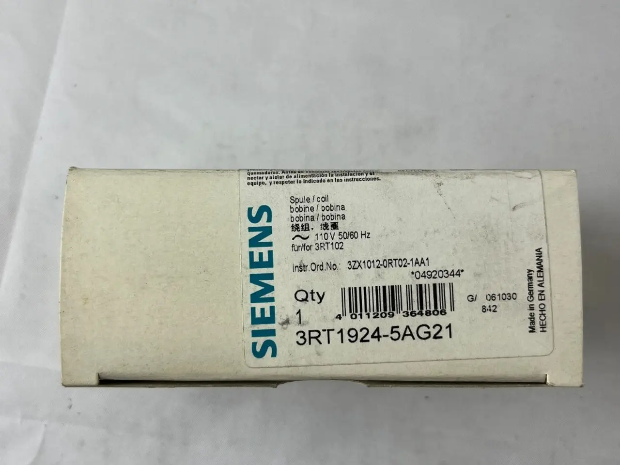 Billede 3 - Siemens 3RT1924-5AG21 SIRIUS kontaktor Coil 110V