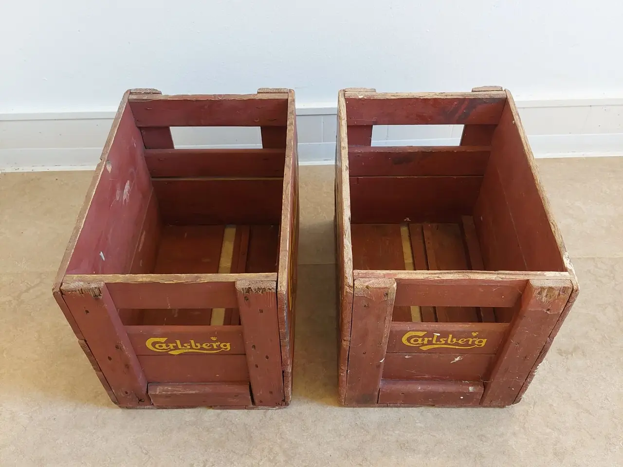 Billede 3 - Originale Carlsberg Ølkasser i træ - 2 stk.