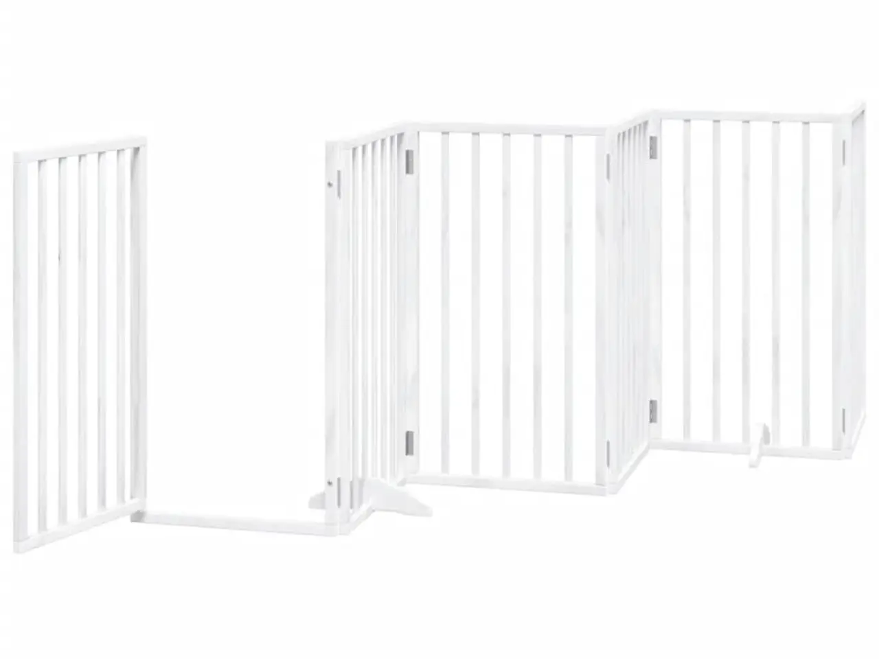 Billede 4 - Hundegitter med dør foldbar 6 paneler hvid 300 cm poppeltræ