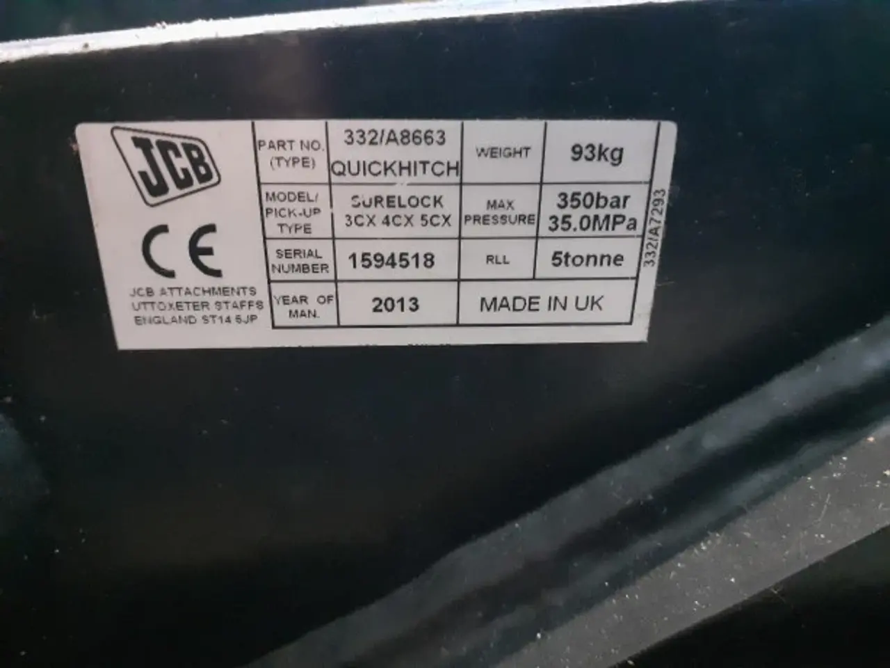 Billede 5 - JCB 4CX Surelock Hydraulisk hurtigskift 332/A8663