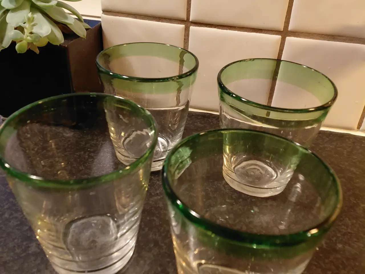 Billede 1 - 4 mexikanske,mundblæste glas
