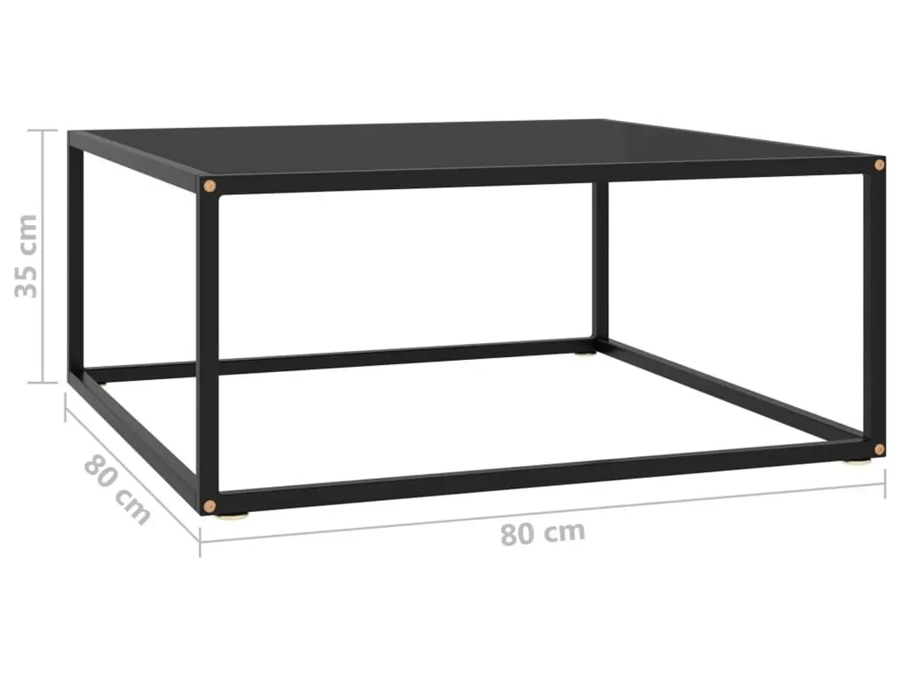 Billede 5 - Sofabord i glas 80 x 80 x 35 cm - sort