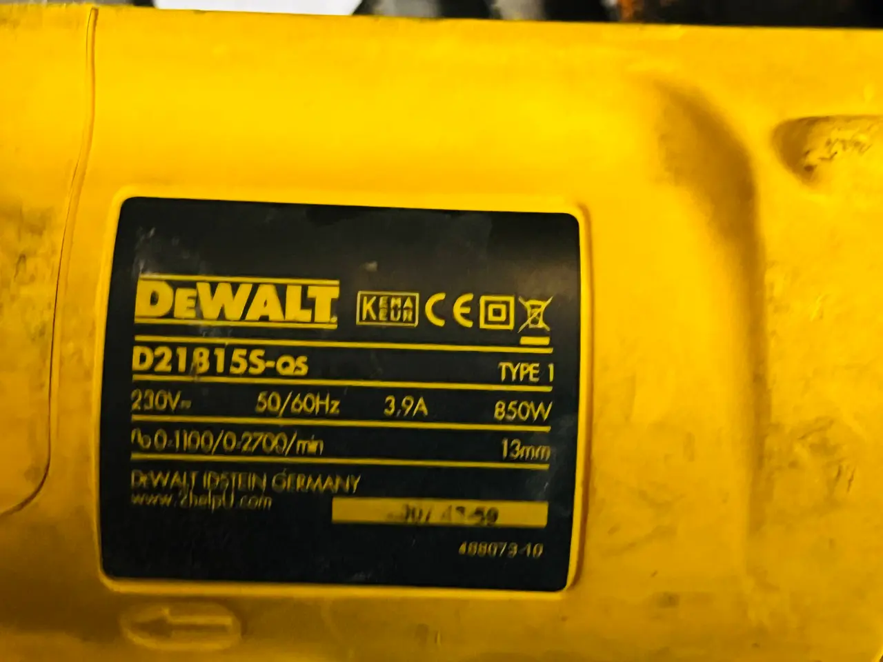 Billede 2 - Slagboremaskine DEWALT D21815S