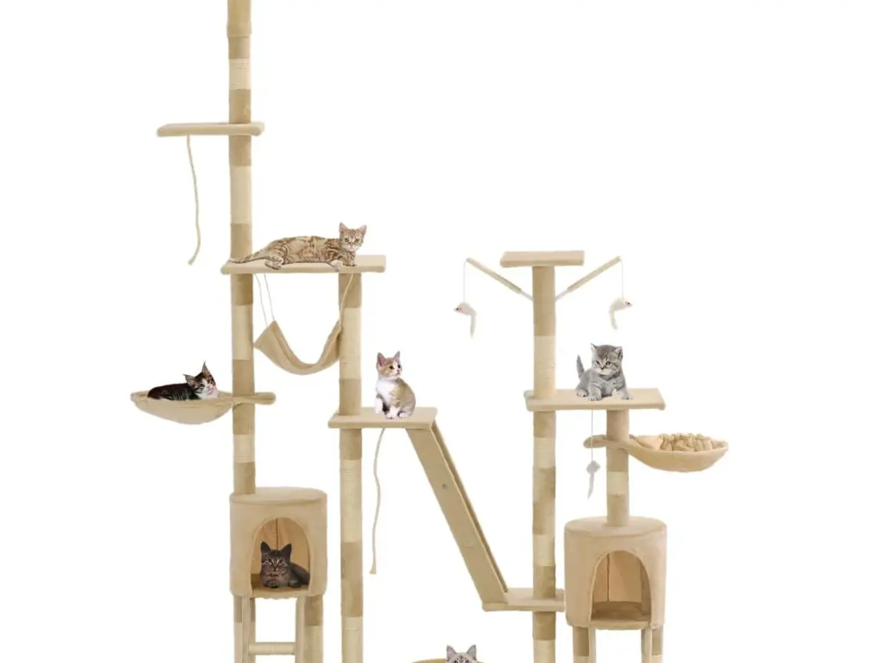 Billede 2 - Kradsetræ med sisal-kradsestolper 230-250 cm - beige