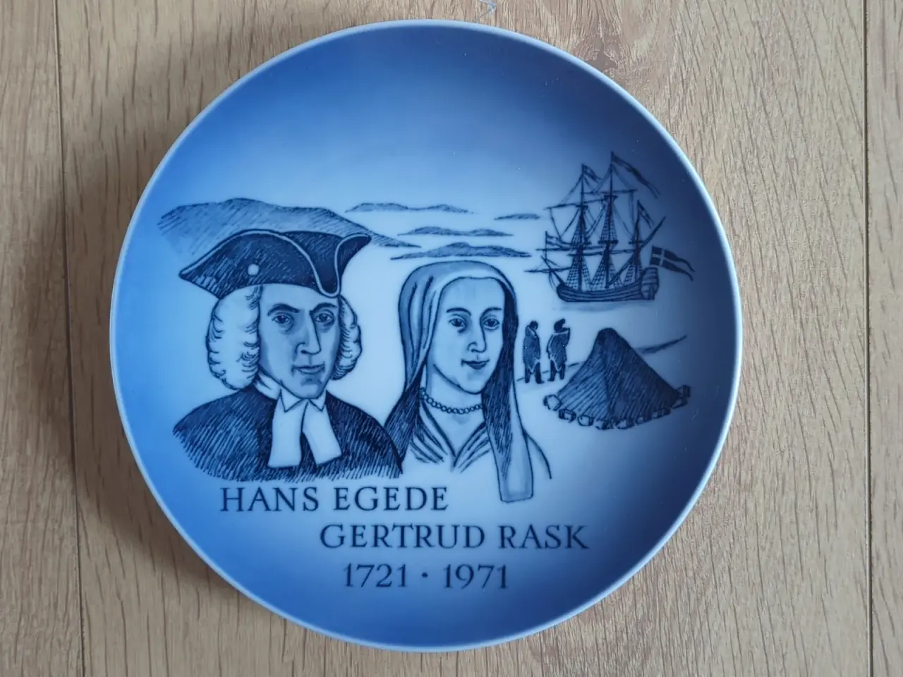 Billede 1 - Platte med Hans Egede og Gertrud Rask 