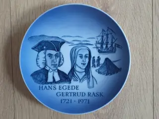 Platte med Hans Egede og Gertrud Rask