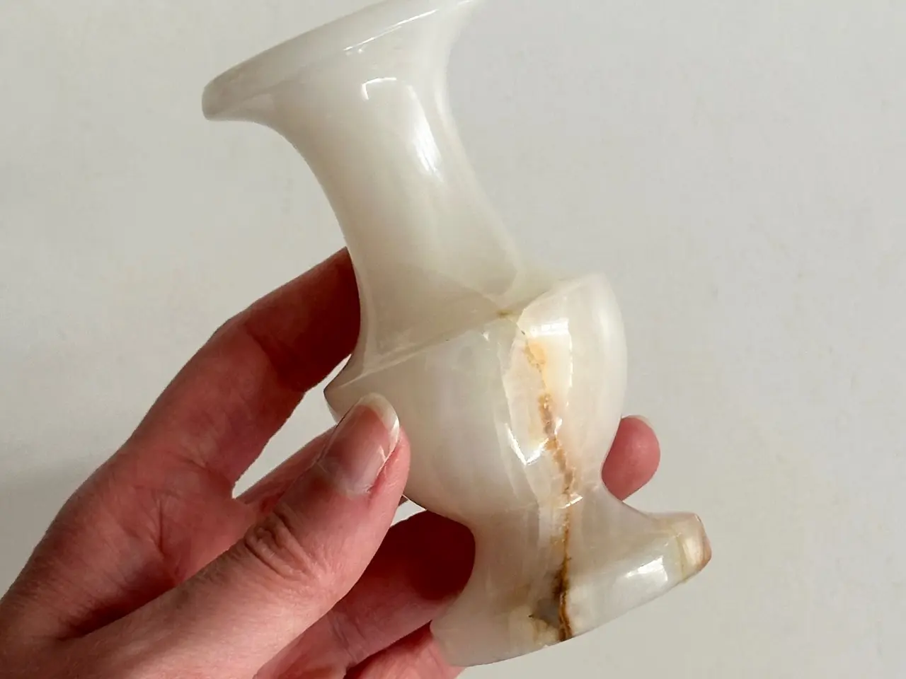 Billede 3 - Lille vase, hvid onyx