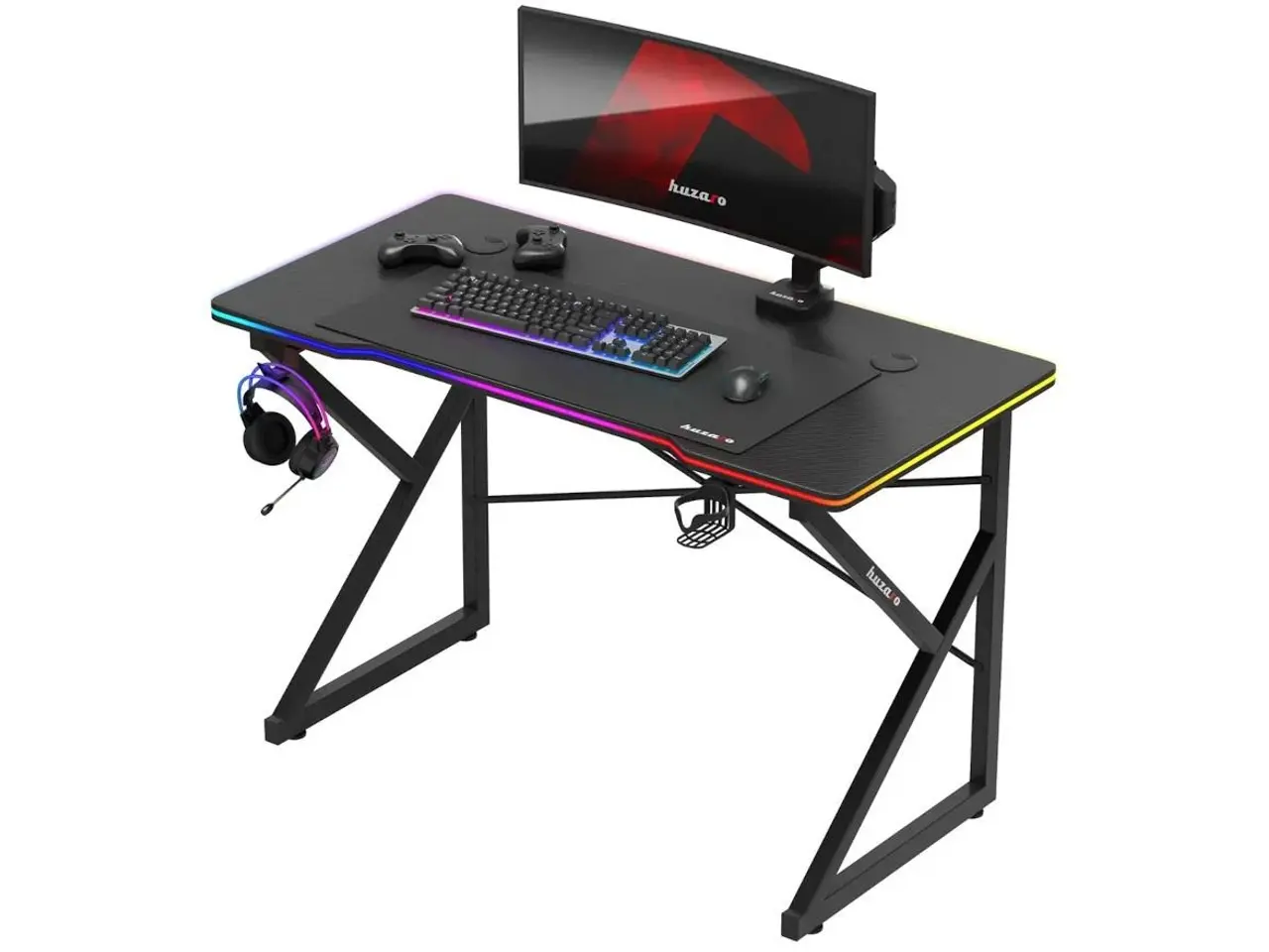 Billede 6 - Gamingbord Huzaro Hero 1.7 RGB - sort, 120×60 cm