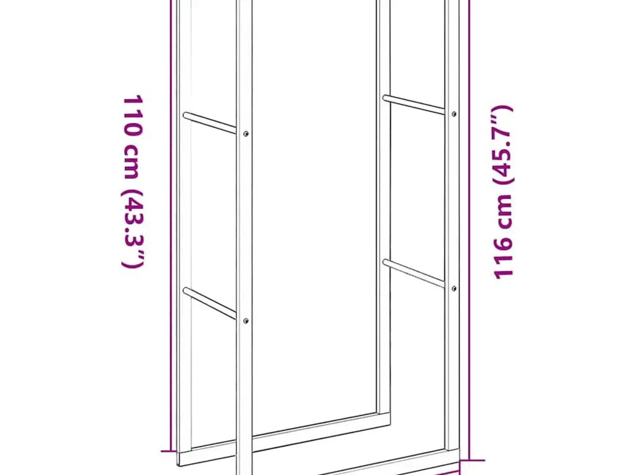 Billede 10 - Brændestativ i stål 55 x 30 x 116 cm - sort