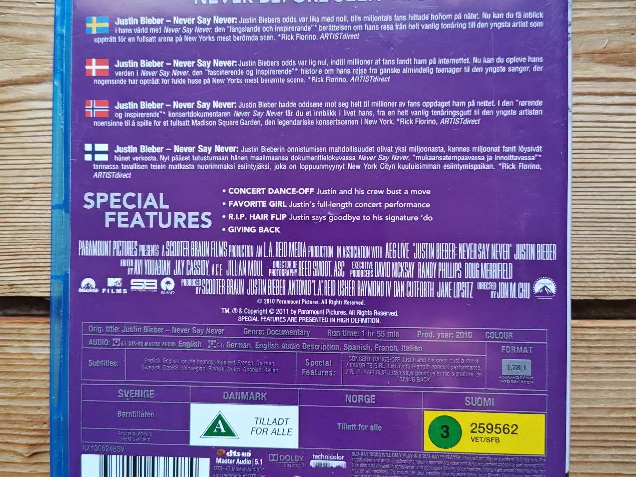 Billede 2 - Justin Bieber Never say never Directors Fan Cut