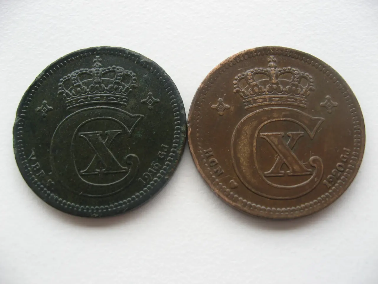 Billede 2 - Flotte/Pæne bronze 5 ører 1916 & 1920 bedre årstal