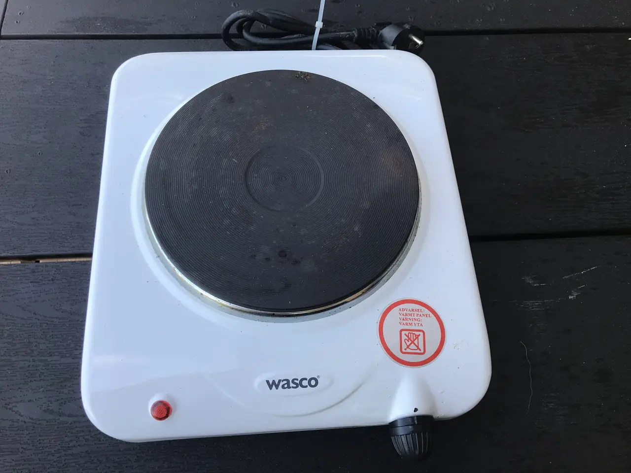 Billede 1 - Wasco enkelt kogeplade hvid