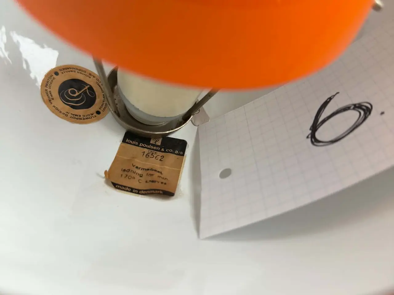 Billede 3 - 7 stk. org. vintage VP Flowerpot (orange emalje)