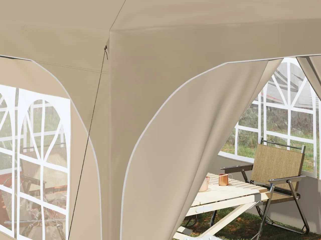 Billede 4 - Pop-up Festtelt 290 x 290 x 245 cm Cremefarvet