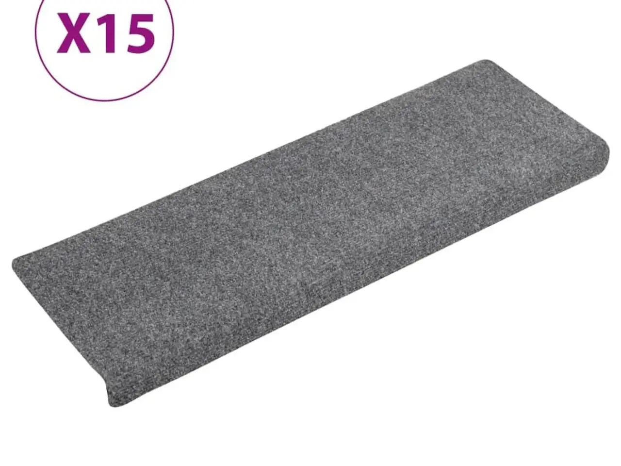 Billede 2 - Trappemåtter selvklæbende 15 stk. 65x21x4 cm lysegrå rektangulær kant