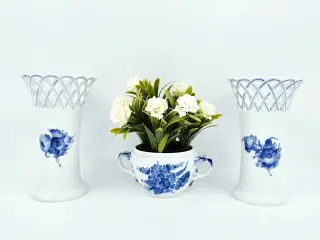 Royal Copenhagen Blå Blomst Vase med blondekant