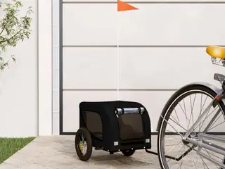 Cykeltrailer til kæledyr i oxfordstof og jern - sort
