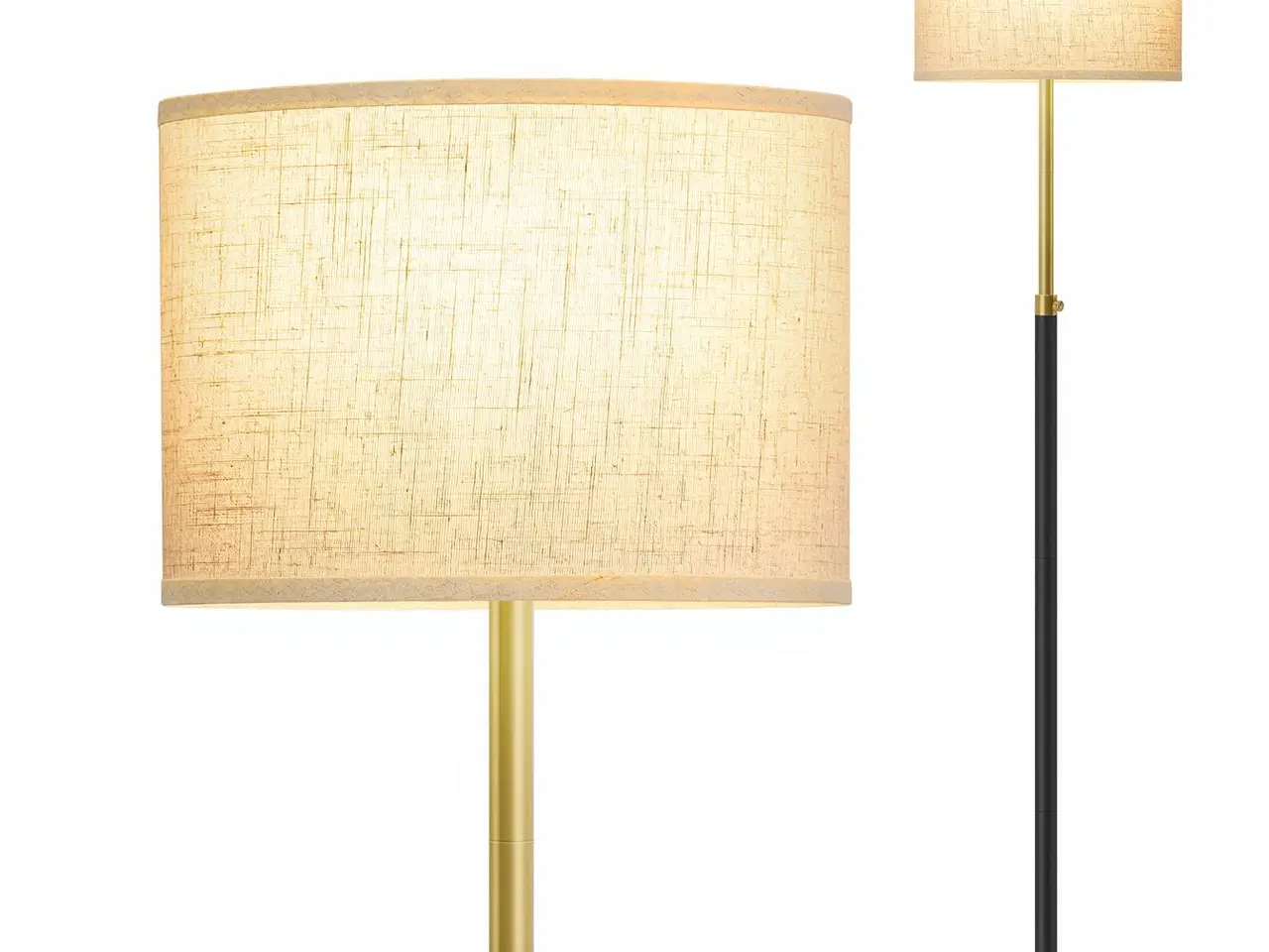 Billede 2 - Gulvlampe højdejusterbar 140-170 cm - guld-sort