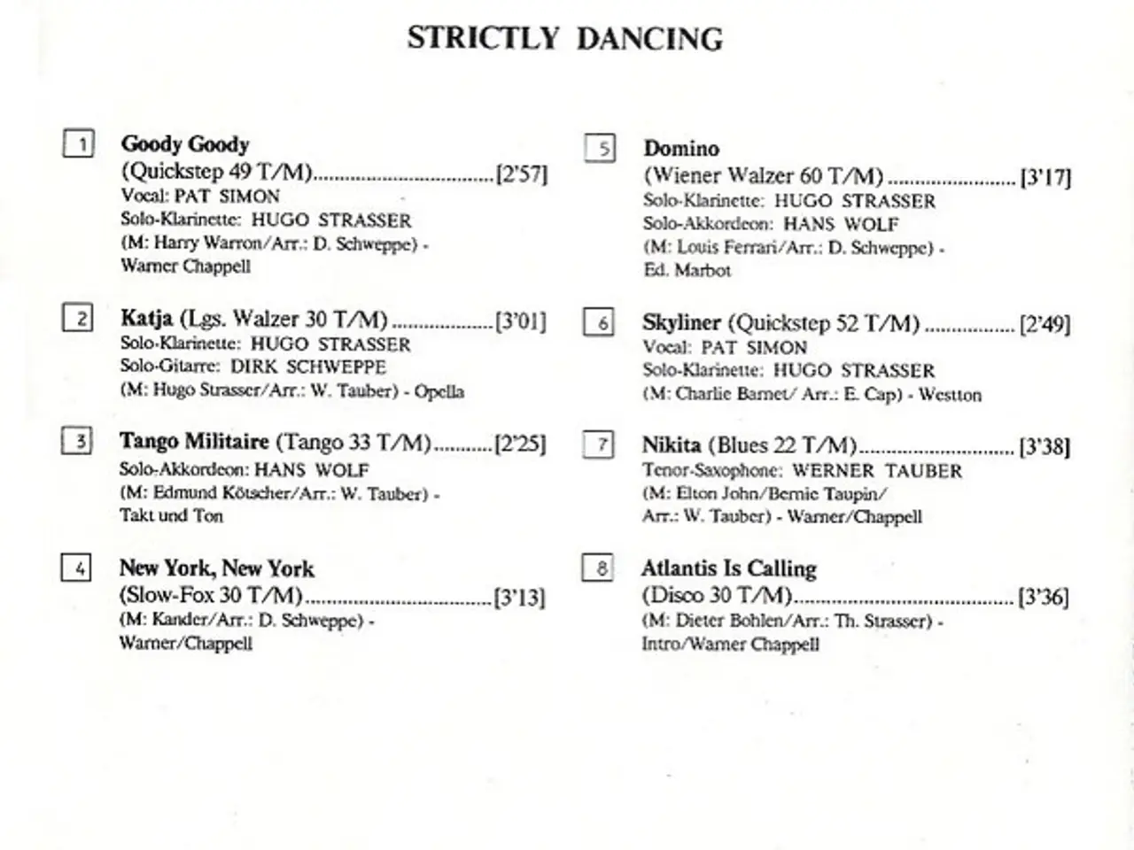 Billede 4 - Hugo Strasser Und Sein… – Strictly Dancing – CD