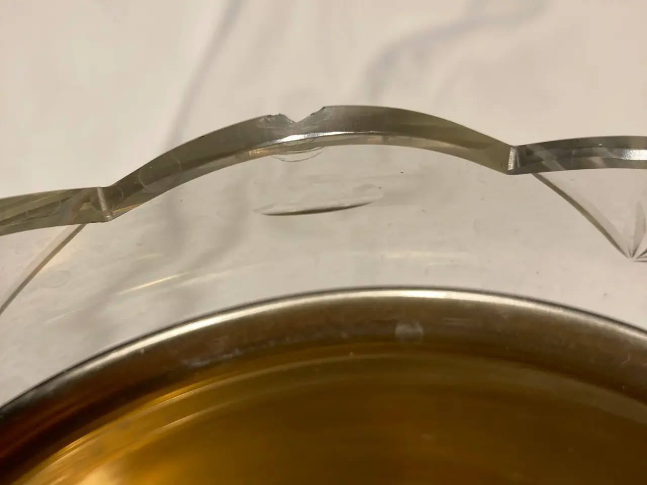 Billede 3 - Antik metalopsats med glasindsats
