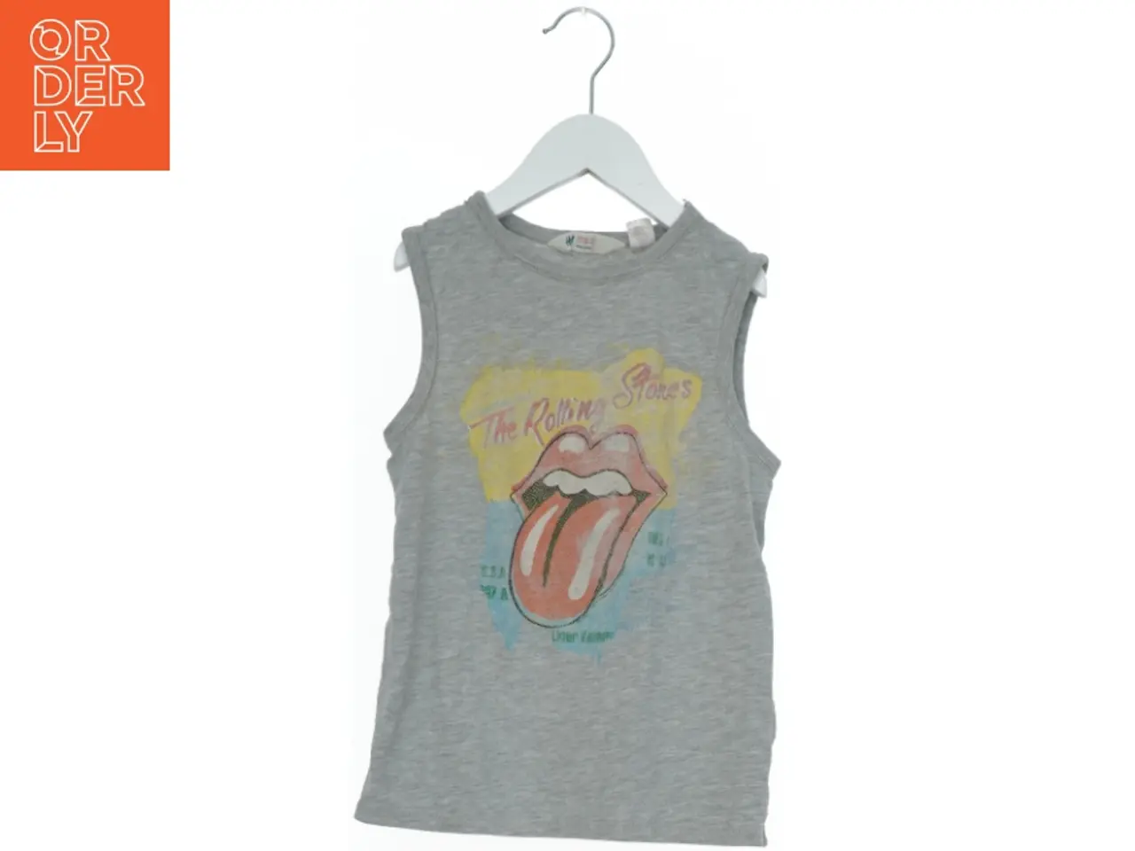 Billede 1 - Grå tanktop med Rolling Stones print fra H&M (str. 128)