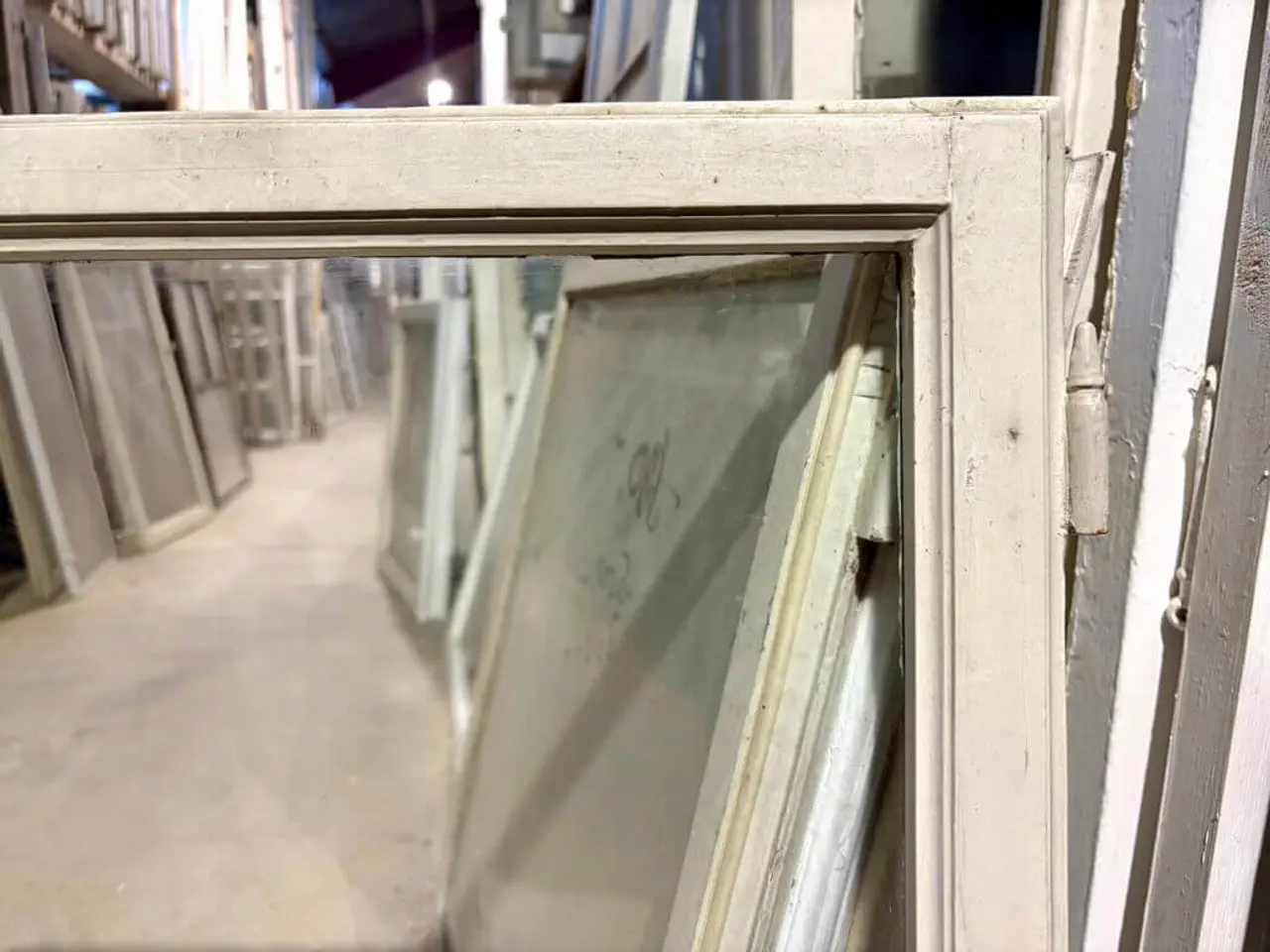 Billede 3 - Forsatsramme m. gammelt, trukket glas
