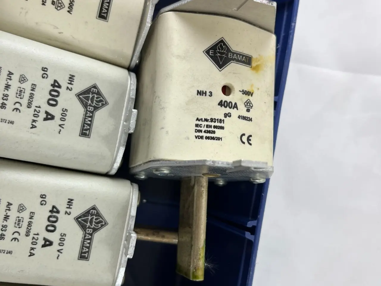 Billede 5 - Damat NH2 NH3 400A 500V GG Fuses parti Of 6 Spare