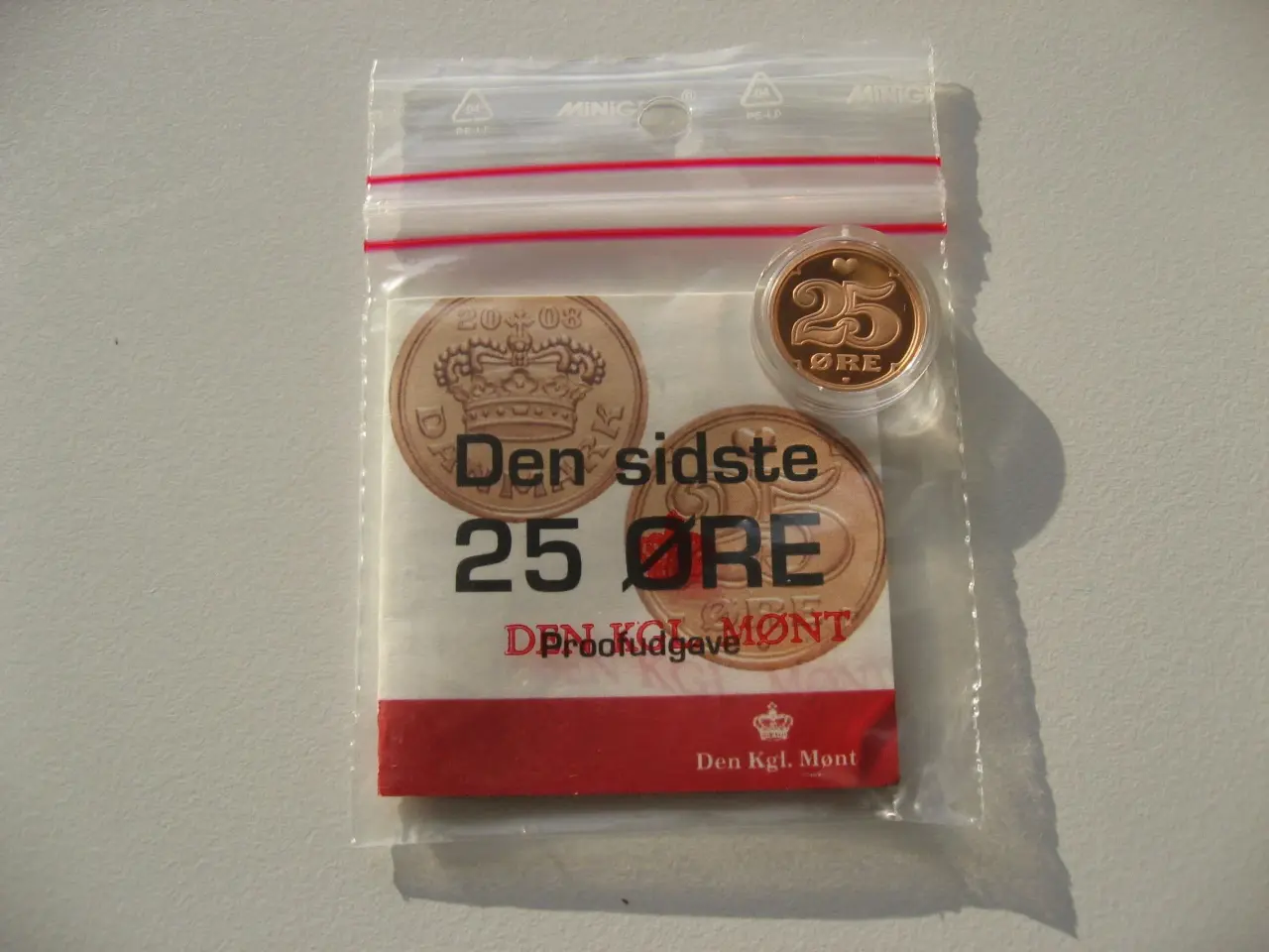 Billede 2 - Smuk Proof 25 Øre 2008. Den sidste i serien