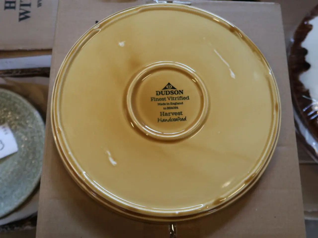 Billede 4 - 15 stk. Dudson Harvest flad tallerken uden fane, sennepsgul, ø21 cm