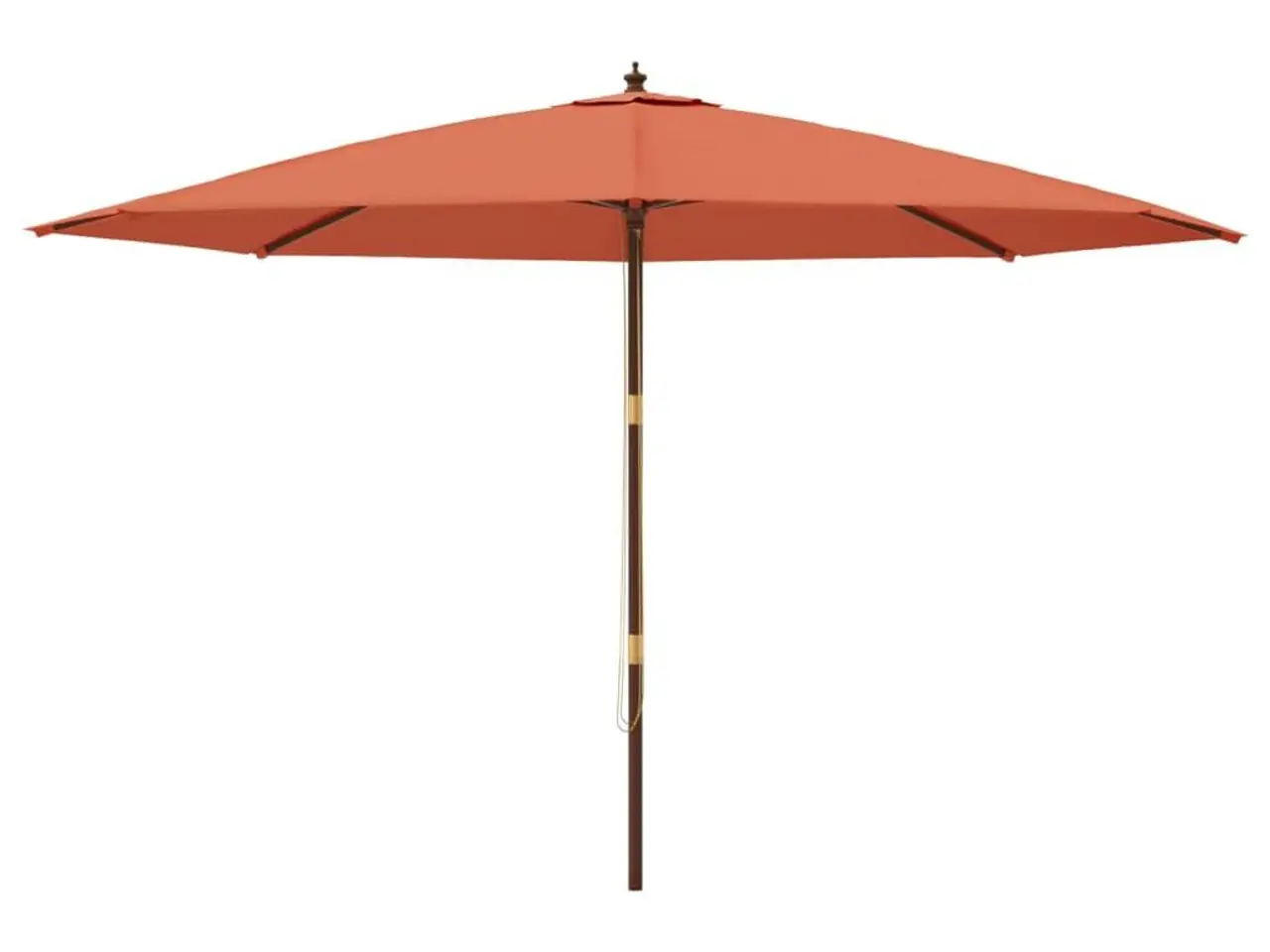 Billede 3 - Haveparasol med træstang 400 × 273 cm - terrakotta