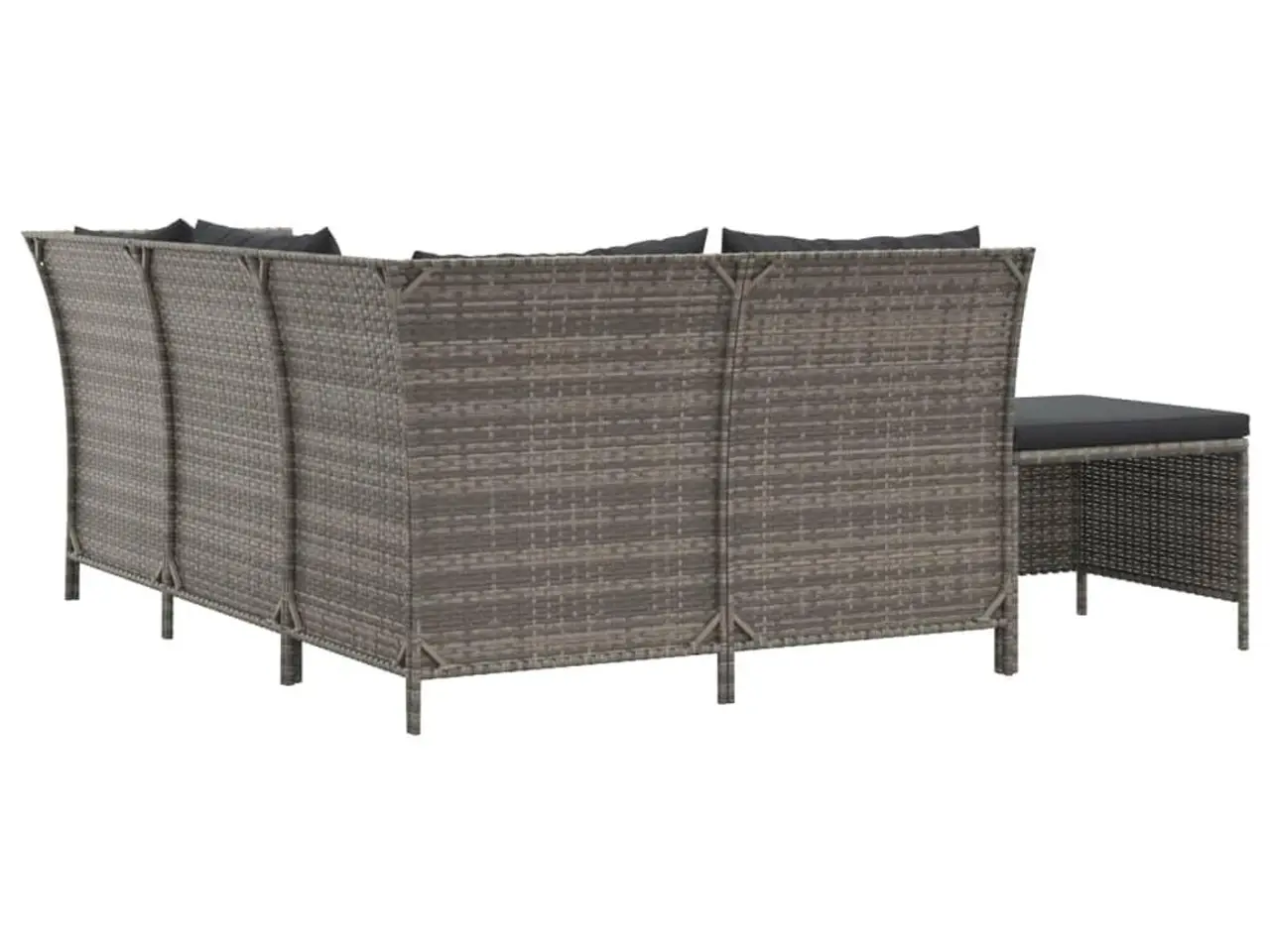 Billede 5 - Loungesæt til haven 4 dele med hynder polyrattan grå