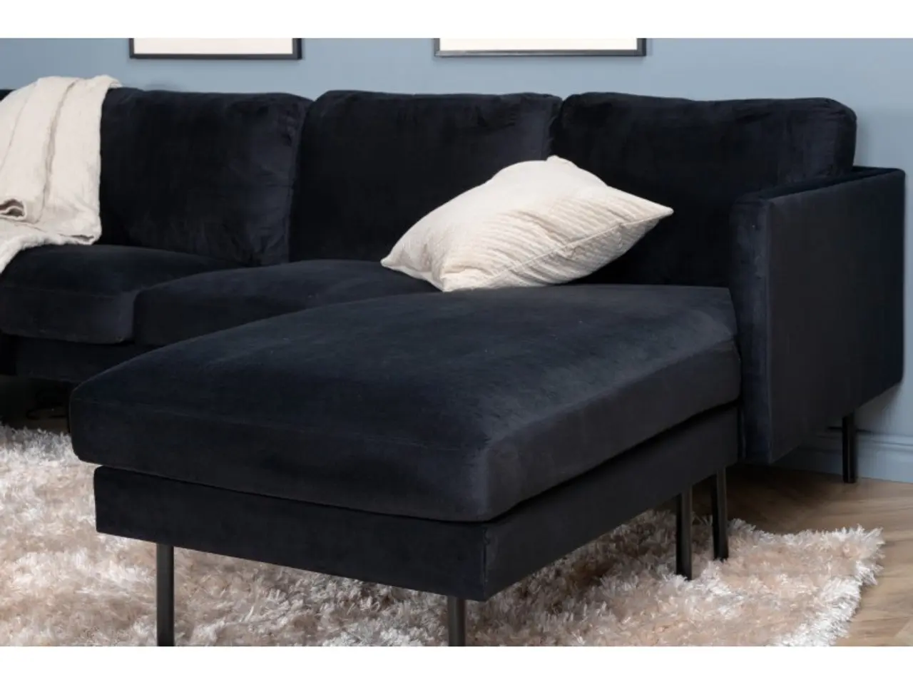 Billede 10 - Zoom U-Sofa - Sort Velour