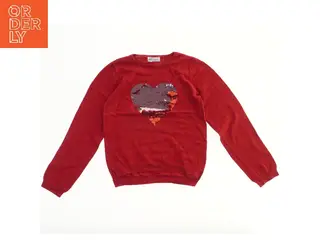 Rød langærmet trøje med hjerte fra H&M (str. 140)