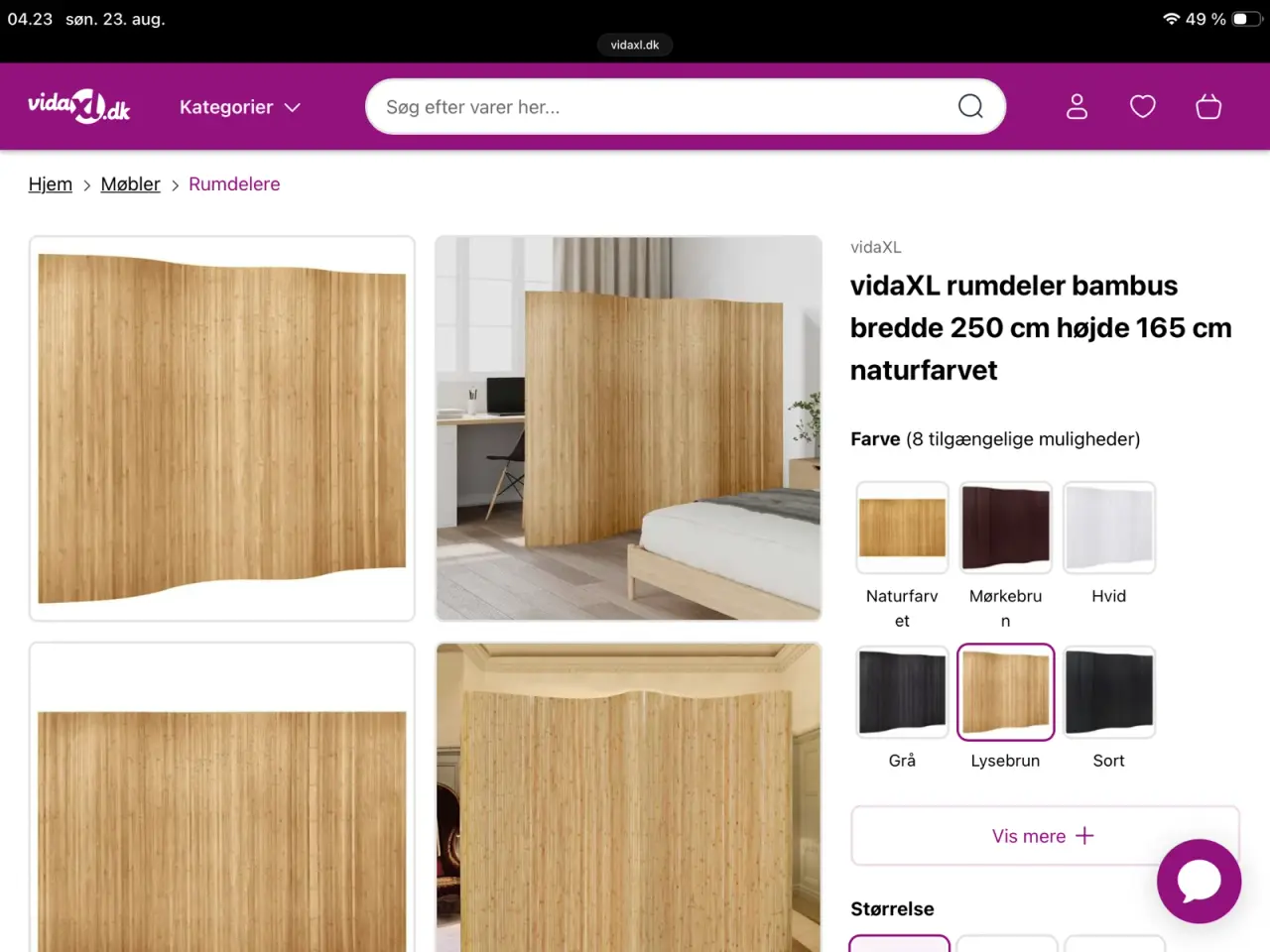 Billede 3 - Rumdeler bambuslook