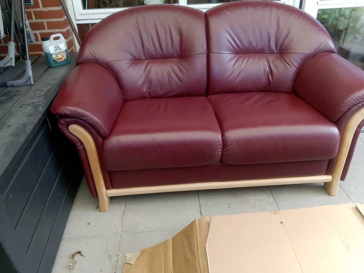 Billede 1 - Sofa 2 personer i ægte læder. 