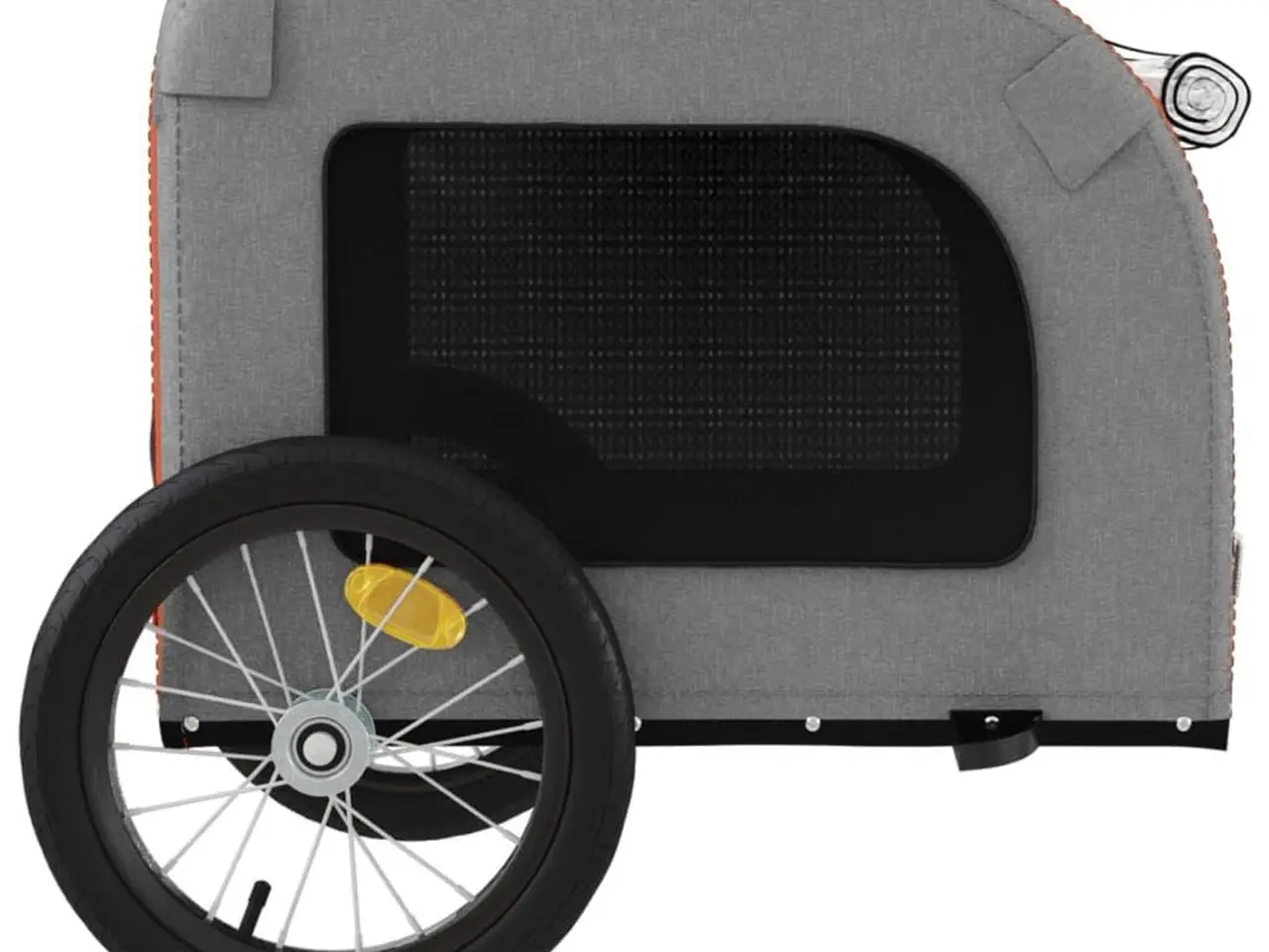 Billede 7 - Cykeltrailer til kæledyr oxfordstof og jern orange og grå