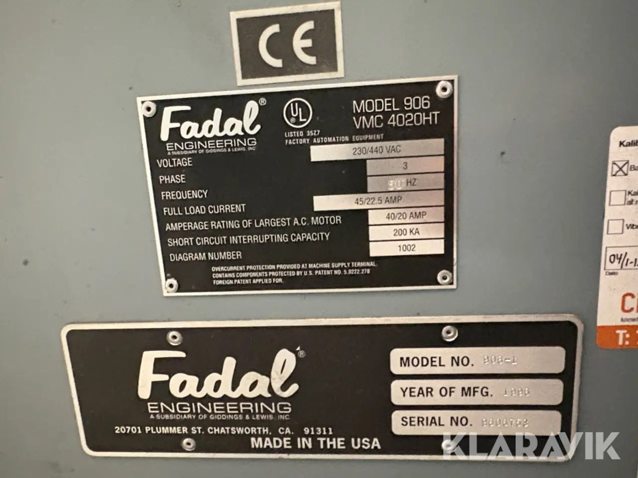 Billede 7 - CNC fræser Fadal Engineering 906-1 / VMC 4020HT