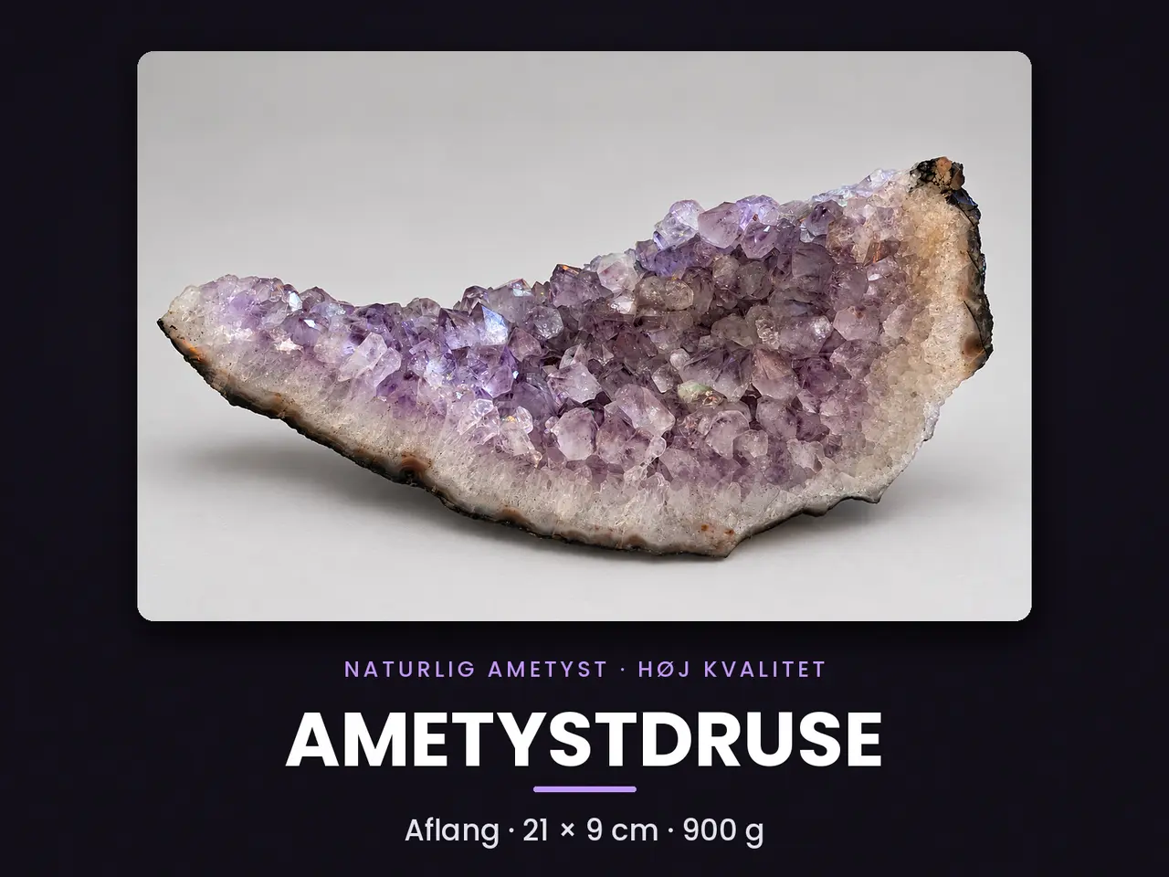 Billede 1 - Ametystdruse 21 × 9 cm – 900 g, høj kvalitet