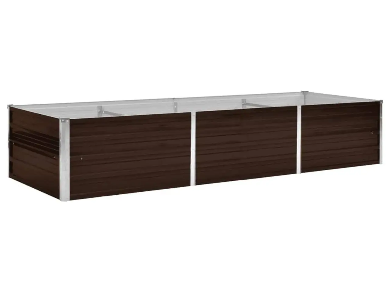 Billede 1 - Hævet plantekasse 240x80x45 cm galvaniseret stål brun