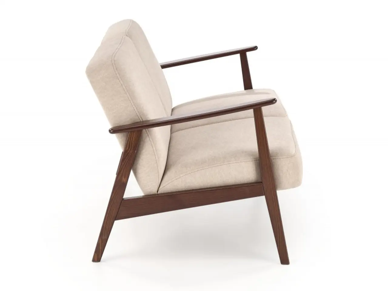 Billede 4 - MILANO 2S sofa, Beige CASTEL#15 / mørk Valnød