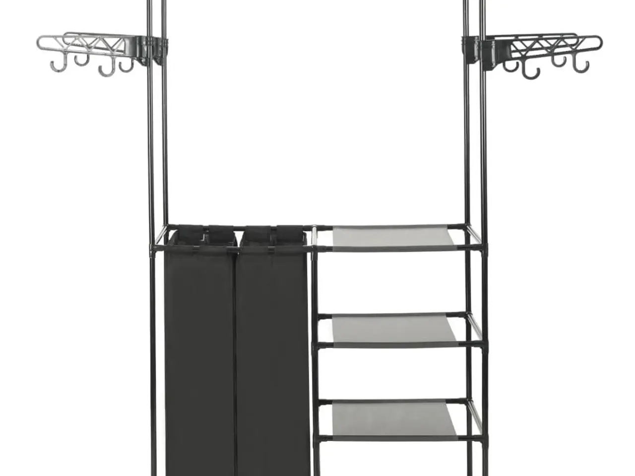 Billede 4 - Tøjstativ med hylder og poser 87 x 44 x 158 cm - sort